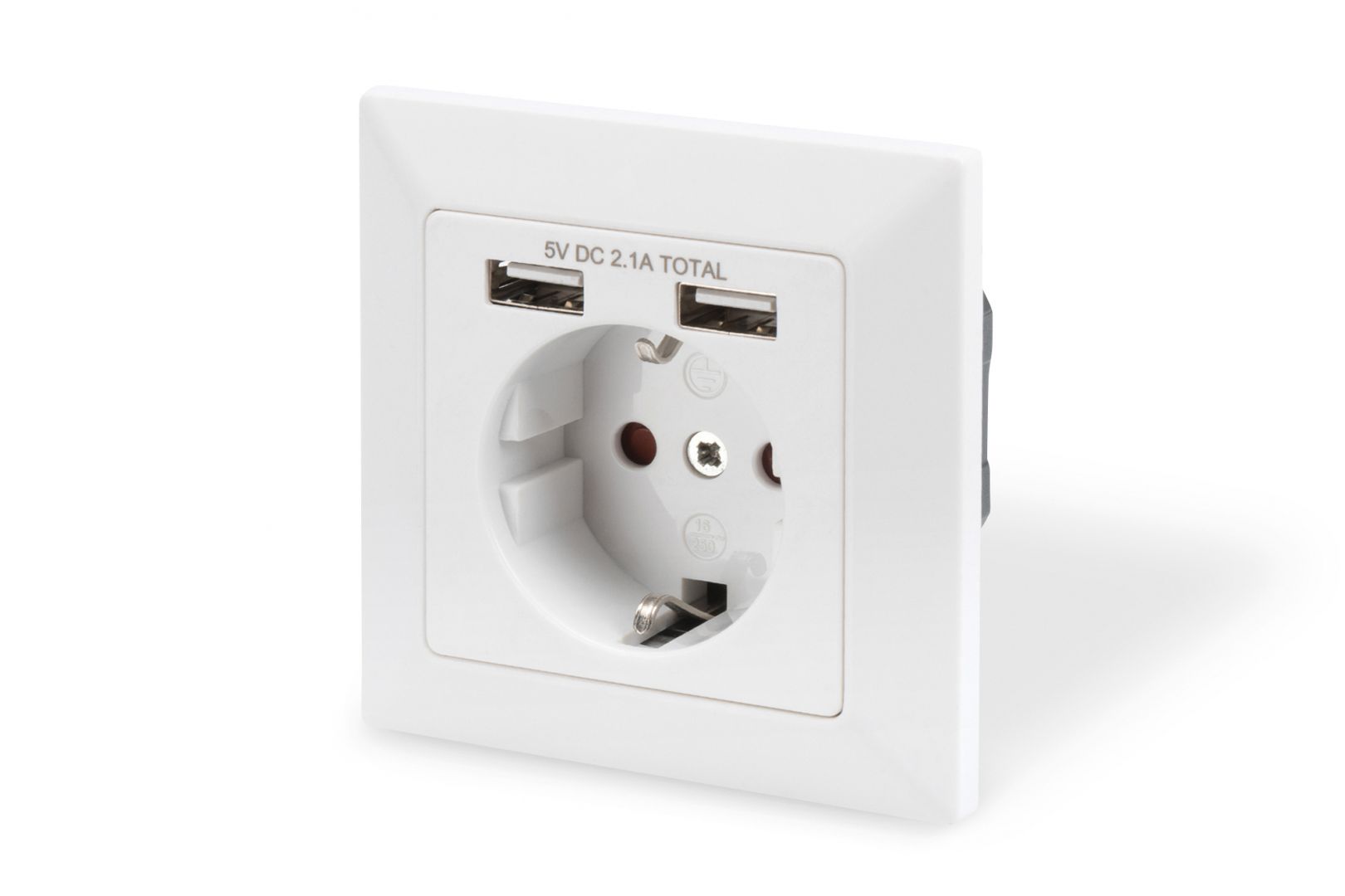 Hálózati eszközök Digitus DA-70613 csatlakozóaljzat 2x USB White