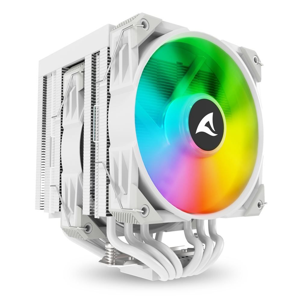 Ventilátorok, Hűtők, Előlapi panelek Sharkoon A60 RGB Air Cooling White