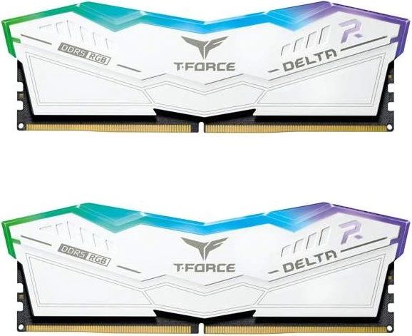 Memória TeamGroup 32GB DDR5 6400MHz Kit(2x16GB) T-Force Delta RGB White
