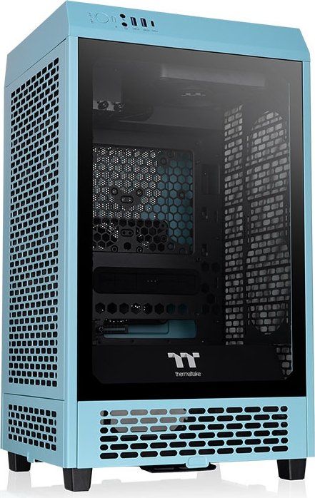 Thermaltake The Tower 200 Mini Chassis Tempered Glass Turquoise Thermaltake The Tower 200 Mini Chassis Tempered Glass Turquoise