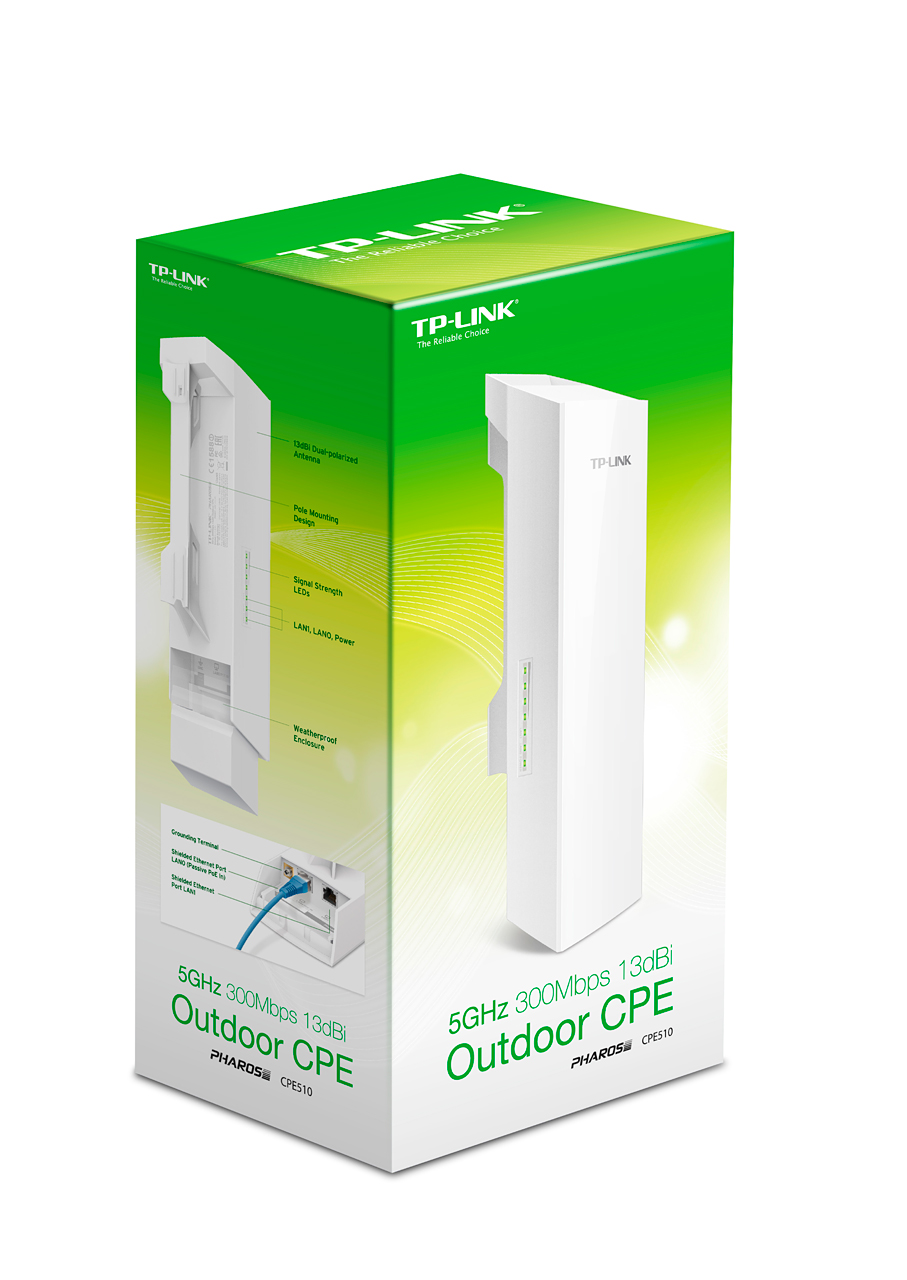 Access Point TP-Link TL-CPE510 5GHz 300Mbps 13dBi Outdoor CPE Access Point White Access Point TP-Link TL-CPE510 5GHz 300Mbps 13dBi Outdoor CPE Access Point White