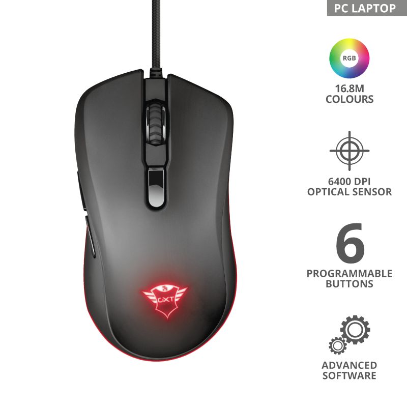 Egér Trust GXT 930 Jacx RGB Gaming mouse Black Egér Trust GXT 930 Jacx RGB Gaming mouse Black
