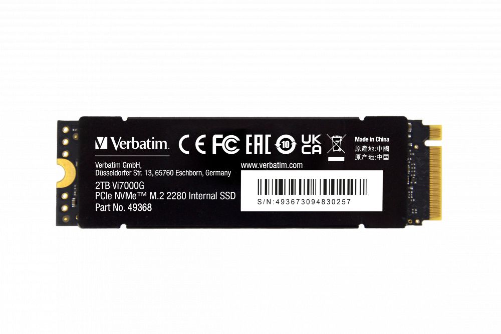 Winchester SSD Verbatim 2TB M.2 2280 NVMe Vi7000G Winchester SSD Verbatim 2TB M.2 2280 NVMe Vi7000G
