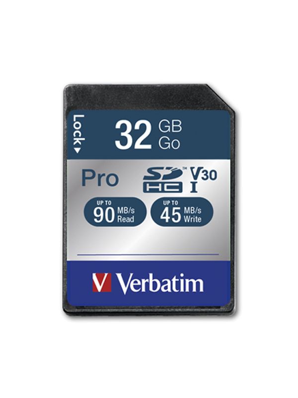 Memóriakártya Verbatim 32GB SDHC Pro Class10 U3 V30 Memóriakártya Verbatim 32GB SDHC Pro Class10 U3 V30
