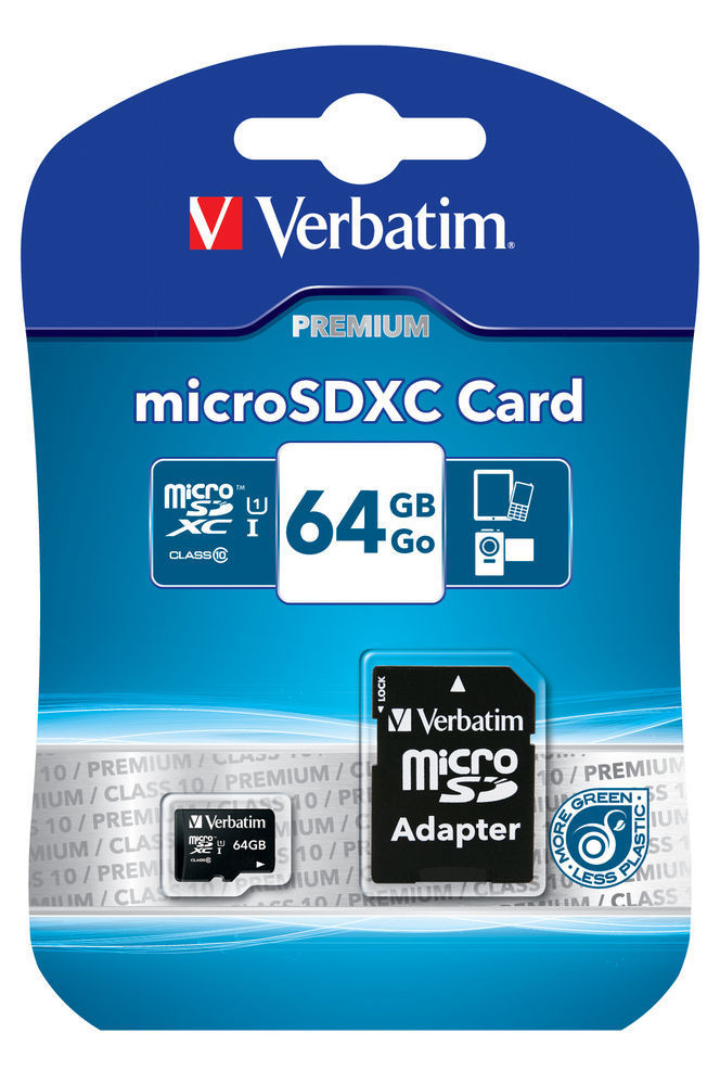 Memóriakártya Verbatim 64GB microSDXC Class10 + adapter Memóriakártya Verbatim 64GB microSDXC Class10 + adapter