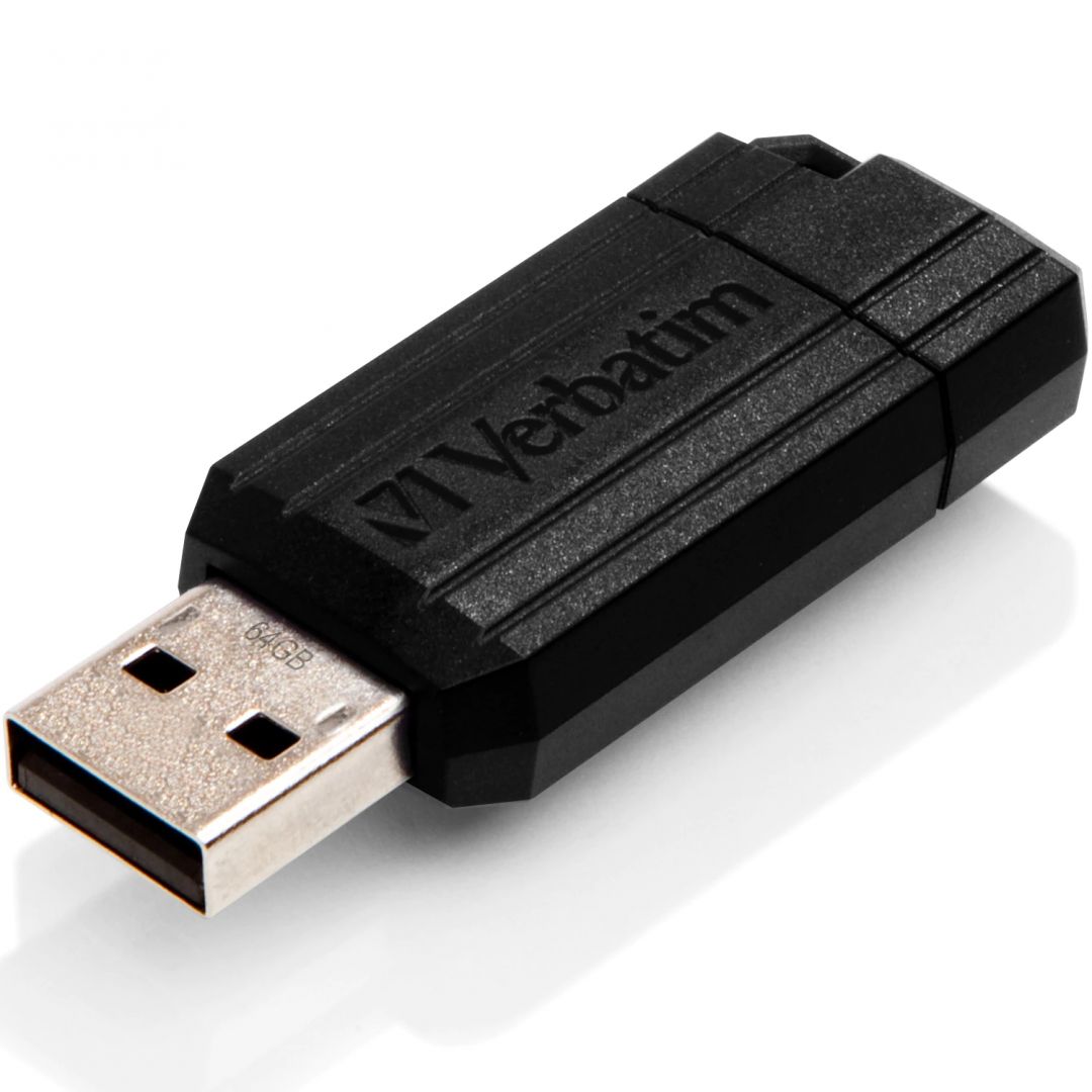 USB Flash RAM Verbatim 64GB Pinstripe USB2.0 Black