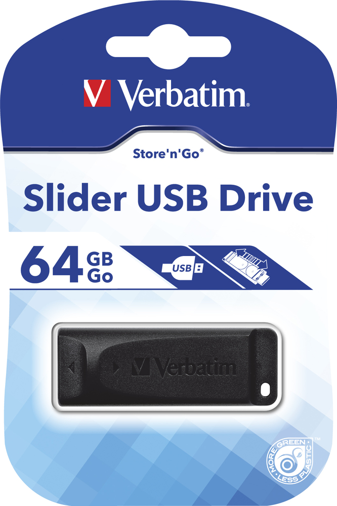 USB Flash RAM Verbatim 64GB Slider Black USB Flash RAM Verbatim 64GB Slider Black