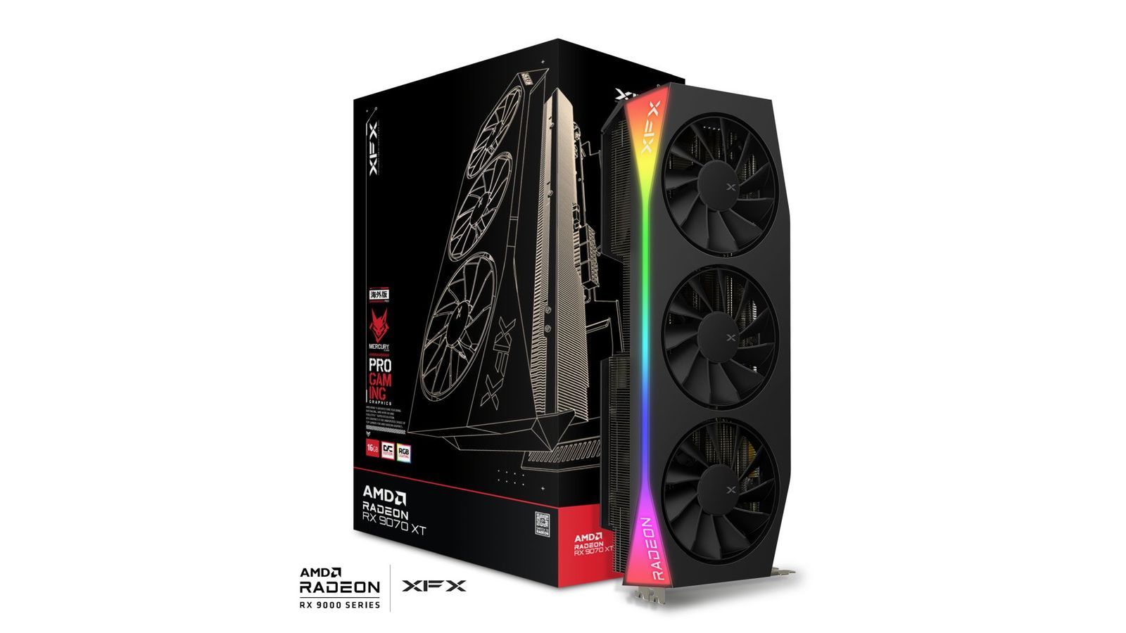 Videókártya XFX RX9070 XT 16GB DDR6 Mercury Gaming Edition with RGB OC Videókártya XFX RX9070 XT 16GB DDR6 Mercury Gaming Edition with RGB OC