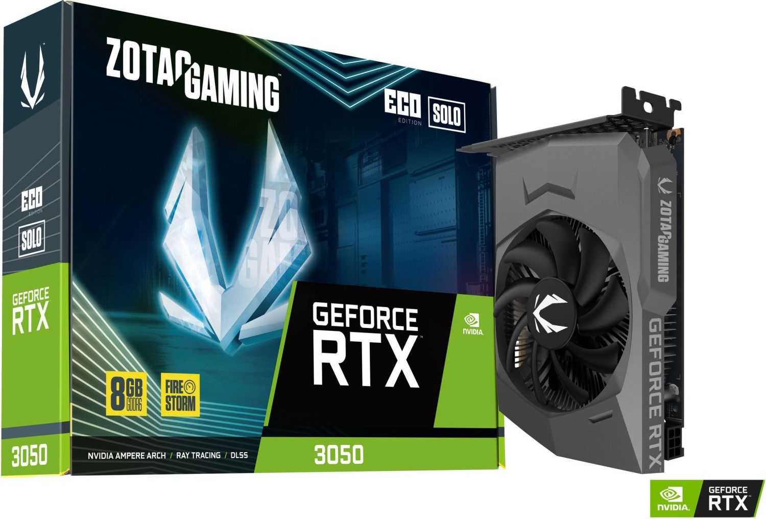 Videókártya Zotac GeForce RTX3050 8GB DDR6 ECO Solo