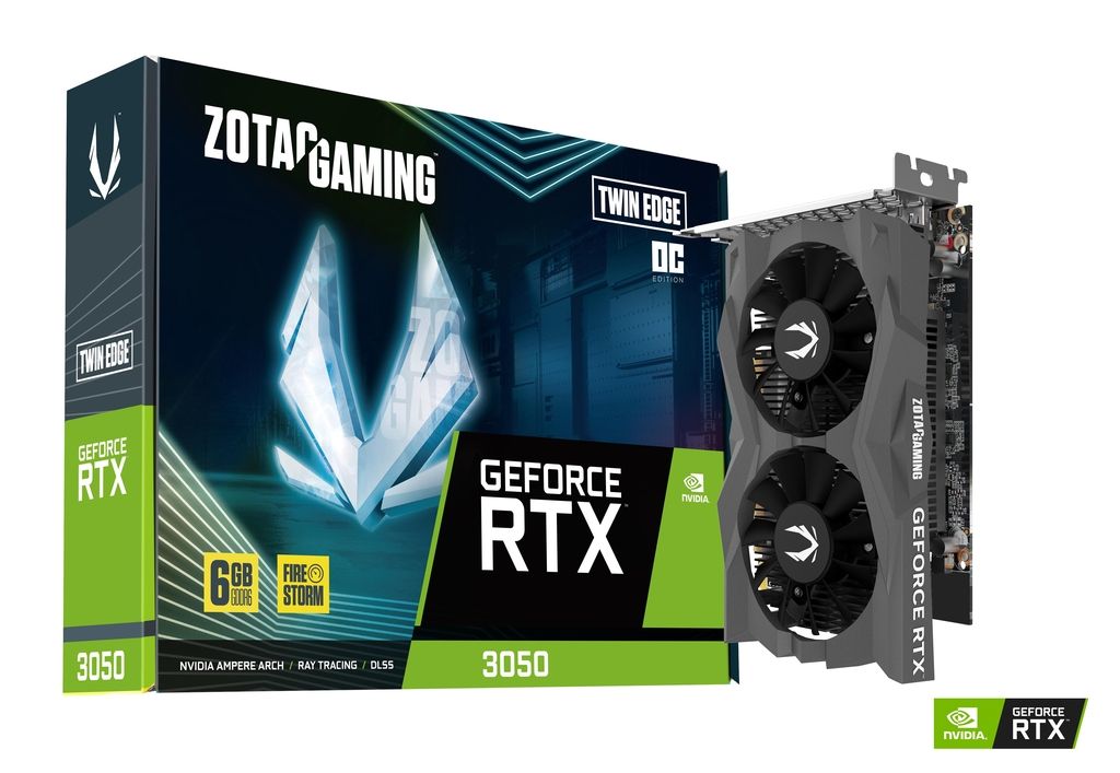 Videókártya Zotac GeForce RTX3050 6GB  DDR6 Gaming Twin Edge OC