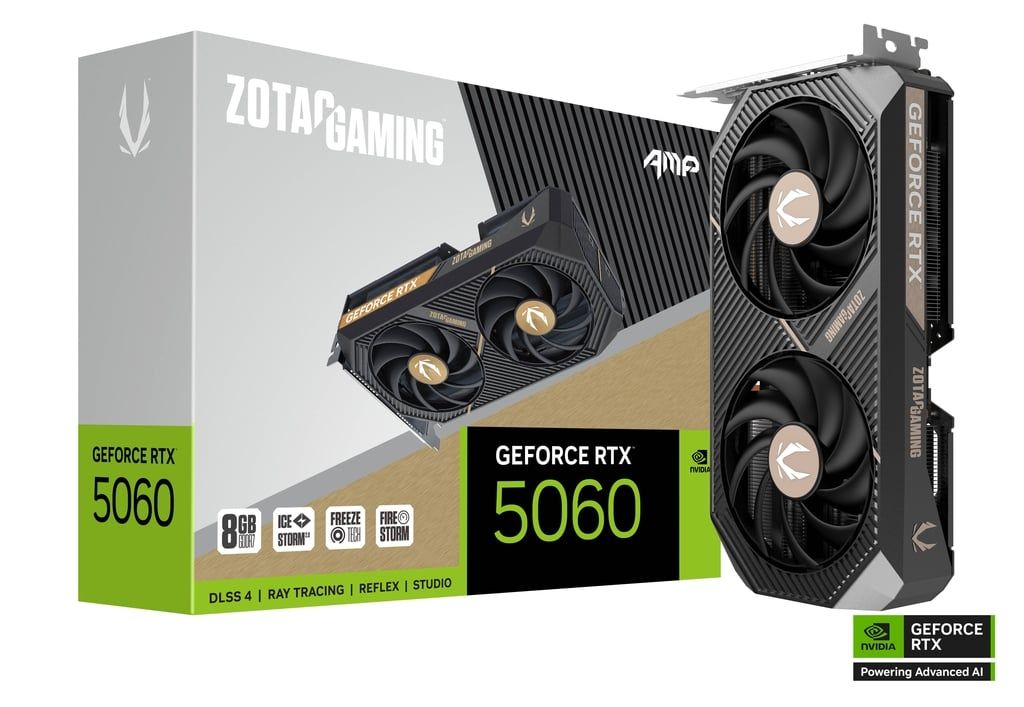 Videókártya Zotac GeForce RTX5060 8GB DDR7 AMP Videókártya Zotac GeForce RTX5060 8GB DDR7 AMP
