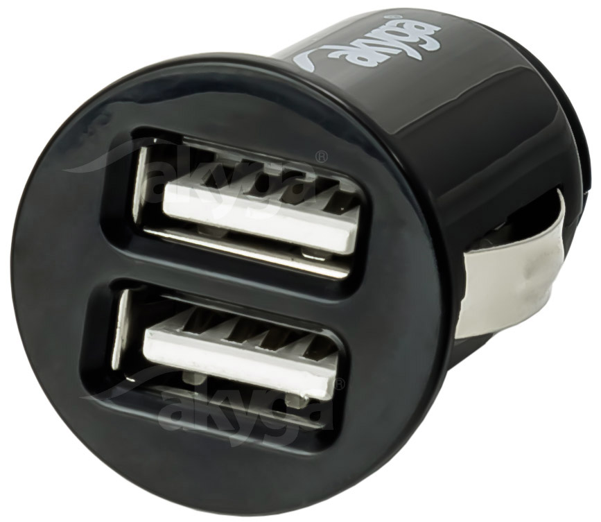Kiegészítő autós töltő Akyga AK-CH-02 USB Adapter 12-24V/5V/2,1A 2USB