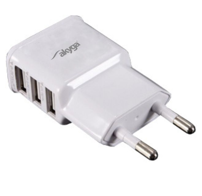 Kiegészítő Akyga AK-CH-05 USB Adapter 100-240V/5V/3.1A 3USB