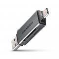 Kártyaolvasó AXAGON CRE-DAC SuperSpeed USB-C + USB-A Card Reader