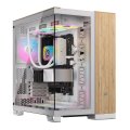 Ház Corsair 6500X Tempered Glass White/Bamboo