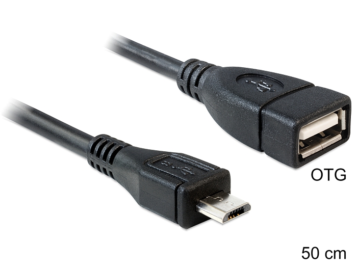 Kábel DeLock USB micro-B apa > USB 2.0-A anya OTG 50 cm