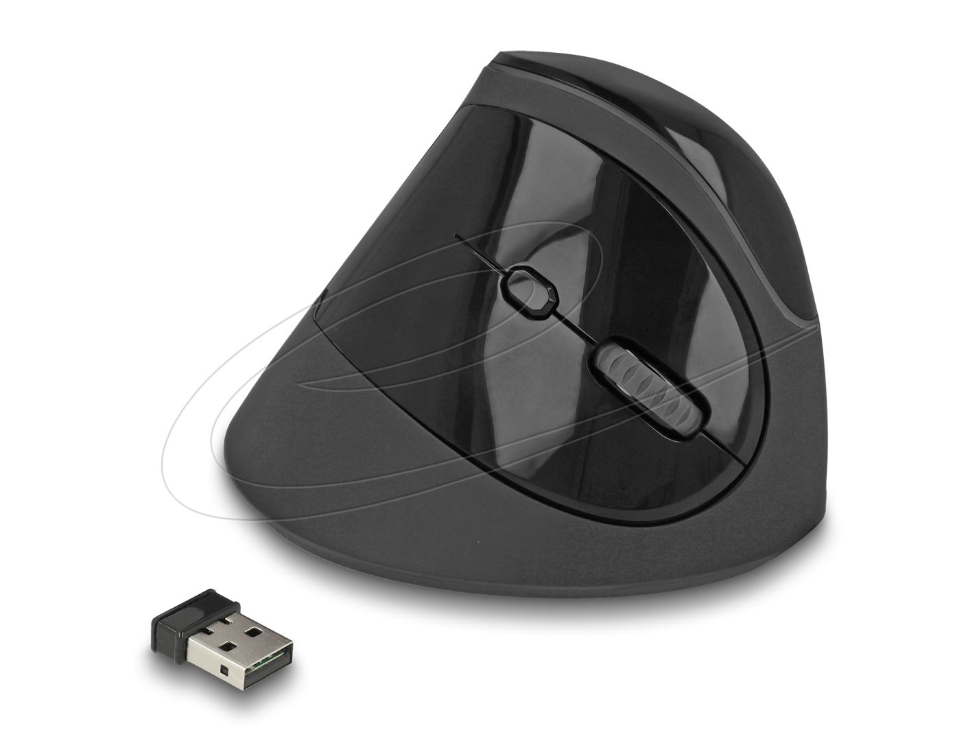 DeLock Ergonomic Vertical Wireless Mouse Black