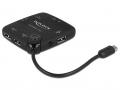 Kártyaolvasó DeLock Micro USB OTG Card Reader + 3 port USB Hub Black