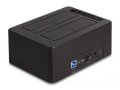 Mobilrack / Beépítő keret DeLock USB Dual Docking Station for 2 x SATA HDD / SSD with Clone and Erase Function