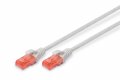 Hálózati kábelek Digitus CAT6 U-UTP Patch Cable 0,5m Grey