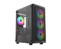 Ház ID-COOLING WARE 300 ARGB Tempered Glass Black
