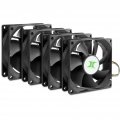 Ventilátorok, Hűtők, Előlapi panelek Inter-Tech IPC Fan Set 80mm (4 pcs)