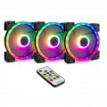 Ventilátorok, Hűtők, Előlapi panelek Inter-Tech RS-14 Argus RGB Fan Set 140mm (3 pcs)