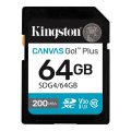 Memóriakártya Kingston 64GB Canvas Go Plus Gen4 Class 10 UHS-I U3 V30