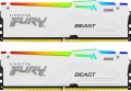 Memória Kingston 64GB DDR5 6000MHz Kit(2x32GB) Fury Beast RGB White