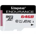 Memóriakártya Kingston 64GB microSDXC High Endurance Class10 A1 UHS-I adapter nélkül