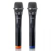 Lenco MCW-020BK Set of 2 wireless microphones with portable battery powered receiver Black