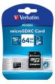 Memóriakártya Verbatim 64GB microSDXC Class10 +...